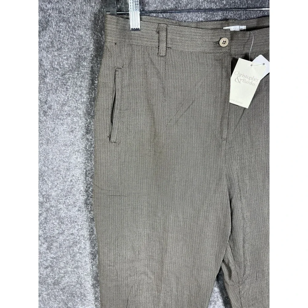 Christopher & Banks Comfort Stretch Easy Fit Striped Dress Pants Womens Size 14